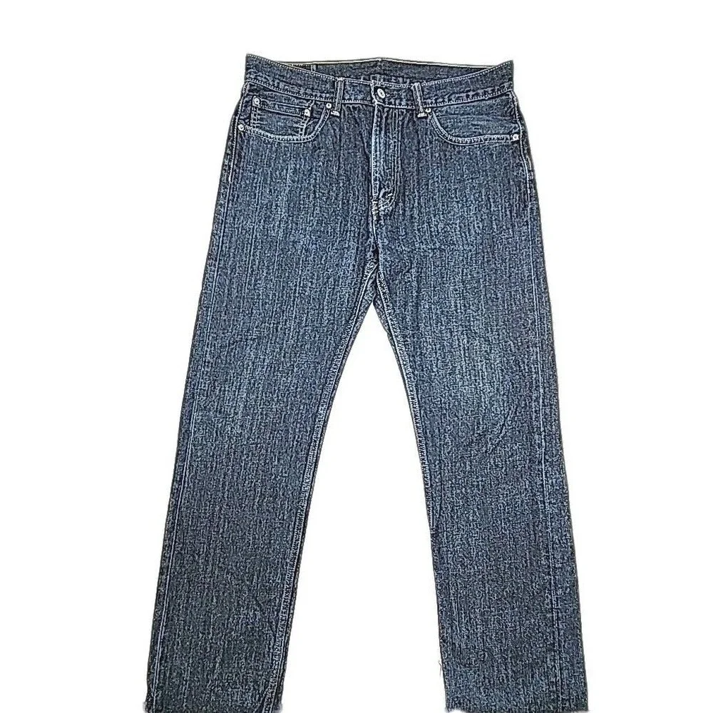 Levi's 505 Jeans Size 36 x 34 Straight Regular Fit Denim Blue Zip Dark Wash Men